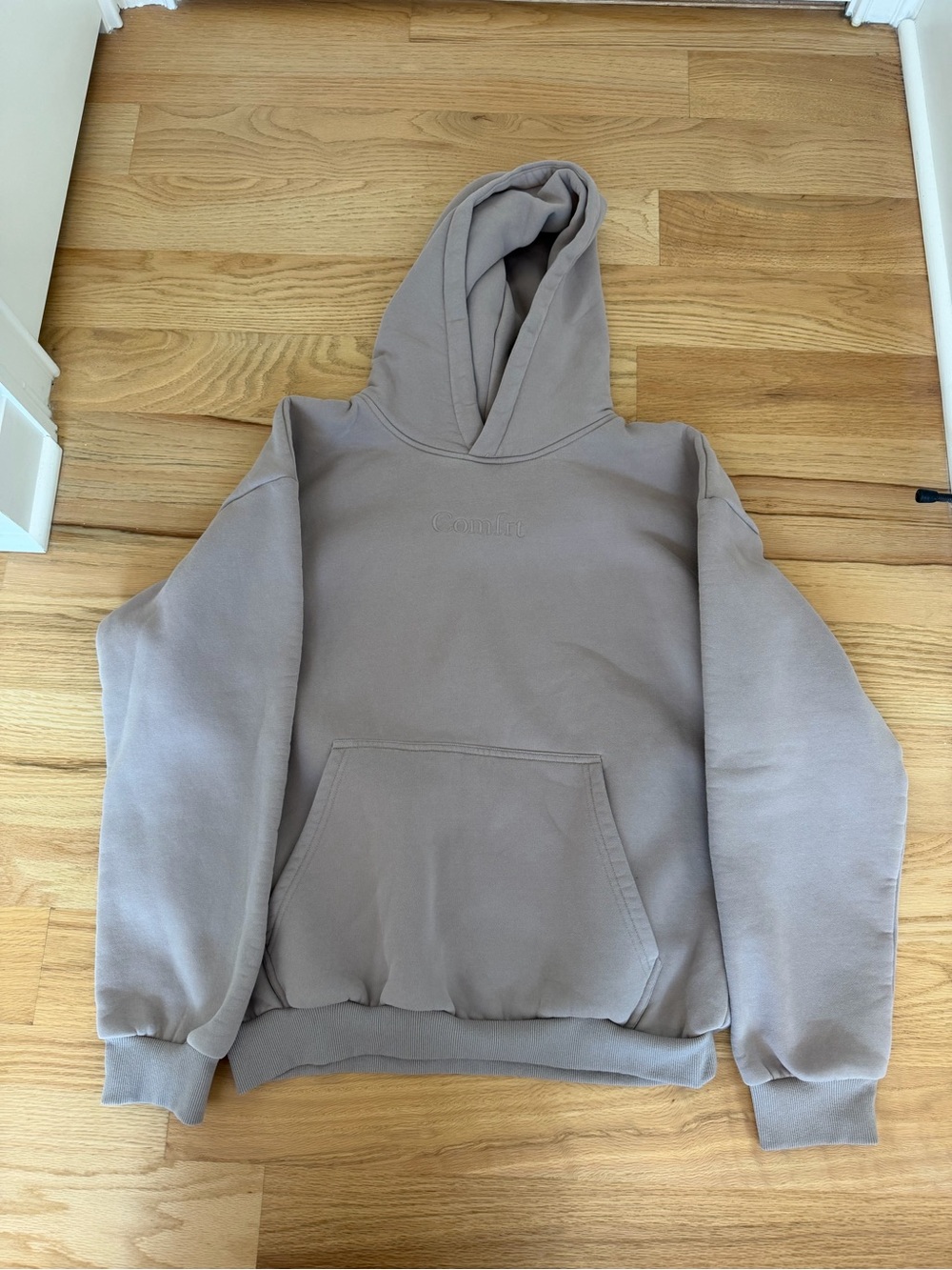 Women's Comfrt Taupe Pullover Hoodie Sweatshirt